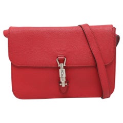 Gucci Red Leather Jackie Flap Shoulder Bag