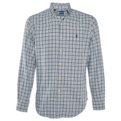 Ralph Lauren Blue Checked Cotton Classic Fit Button Down Shirt S