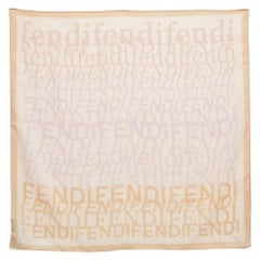 Fendi Beige Monogramm Quadratischer Baumwollschal