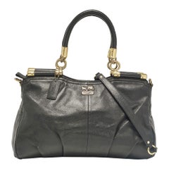 Coach Black Leather Madison Pinnacle Carrie Satchel