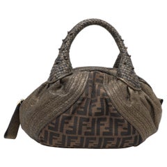 Fendi Tobacco Zucca Canvas and Leather Baby Spy Bag