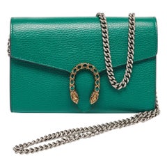 Gucci Green Leather Dionysus Wallet on Chain