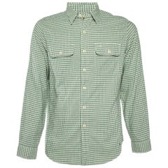 Ralph Lauren Rugby Vintage Green Gingham Check Cotton Shirt M