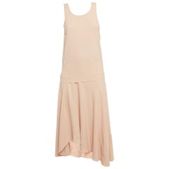 Chloe Pink Crepe Sleeveless Asymmetric Midi Dress S