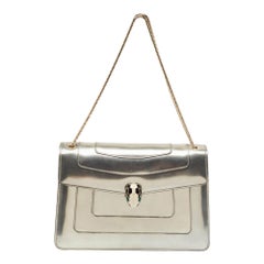 Bvlgari Metallic Patent Leather Medium Serpenti Forever Shoulder Bag