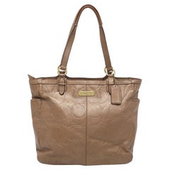 Coach Brown Embossed Leather South Tote