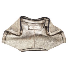 Alexander McQueen Gold Leather De Manta Clutch