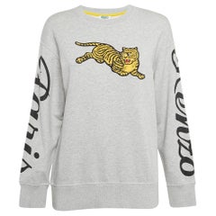 Kenzo Grey Tiger Applique Cotton Sweatshirt XS