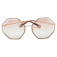 Chloe Gold Tone/Pink Gradient CE132S Poppy Octagonal Sunglasses