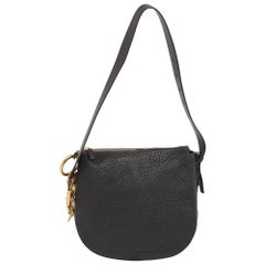 Burberry Black Leather Small Knight Shoulder Bag