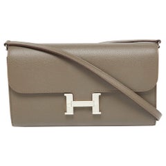 Hermès Gris Etain Epsom Leather Constance Long To Go Wallet