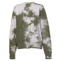 Sudadera Off-White Verde Tie Dye Algodón Cuello Redondo XS