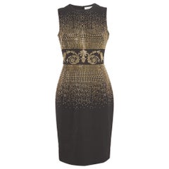 Versace Black Studded Stretch Crepe Sleeveless Short Dress M