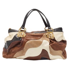 Miu Miu Multicolor Leather Patchwork Crystals Hobo