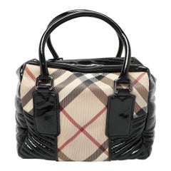 Bolso Burberry Beige/Negro Nova Check de PVC y charol