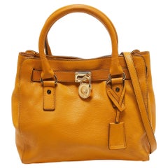 Michael Kors Senffarbene Hamilton North South Tote aus Leder