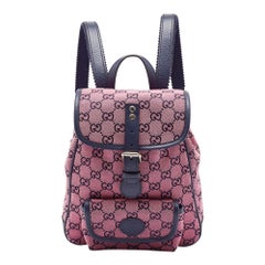 Gucci Pink/Blue GG Canvas and Leather Backpack