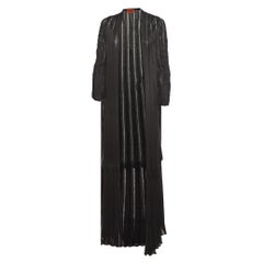 M Missoni Black Pinhole Patterned Knit Long Cardigan S