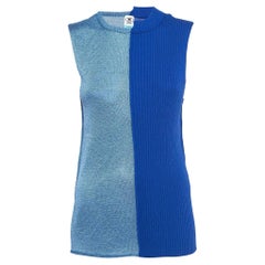 M Missoni Blaue Weste aus Lurex und Schleifenstrick M
