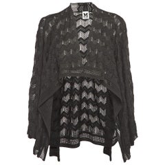 M Missoni Cardigan noir en tricot à chevrons S