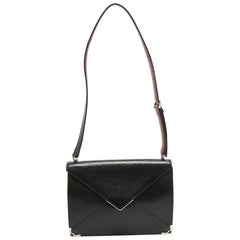 Cartier Black Leather Envelope Shoulder Bag