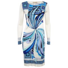 Emilio Pucci Blue Printed Jersey Silk Short Dress M
