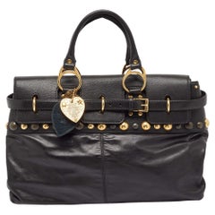Gucci Black Leather Babouska Flap Satchel
