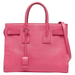 Saint Laurent Pink Leather Small Classic Sac De Jour Tote
