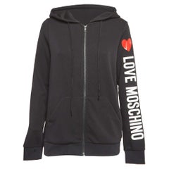 Love Moschino Printed Knit Zip-Up Hoodie Jacket M