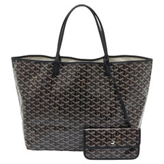 Goyard Black Goyardine Coated Canvas and Leather Saint Louis GM Tote