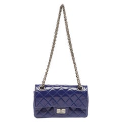 Chanel Purple Quilted Patent Leather Mini Reissue 2.55 Flap Bag