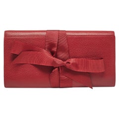 Cartier Red Leather Jewelry Travel Flap Pouch
