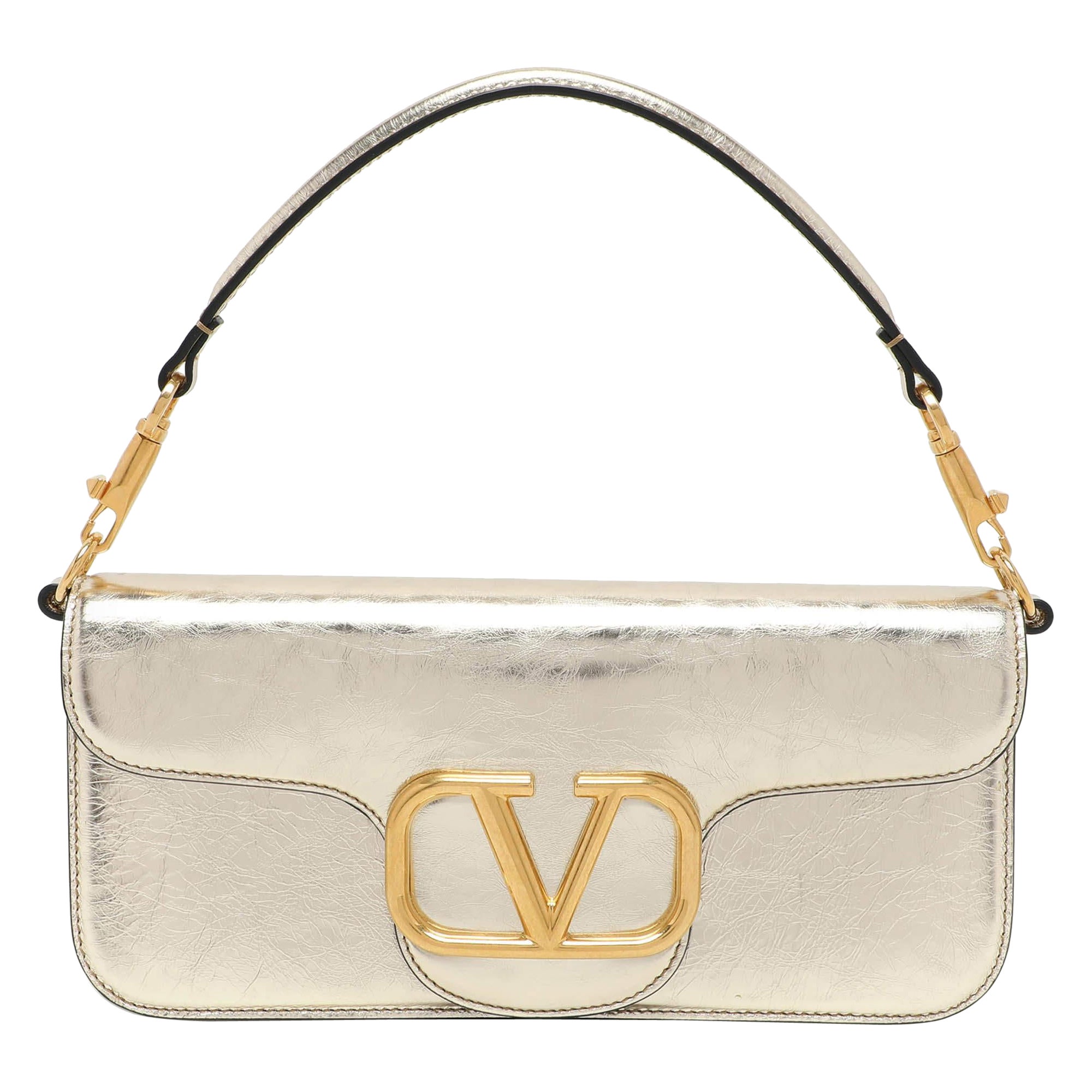 Valentino Gold Leather Loco Shoulder Bag