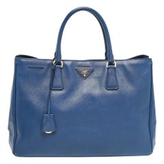 Prada Blue Saffiano Lux Leather Large Galleria Tote