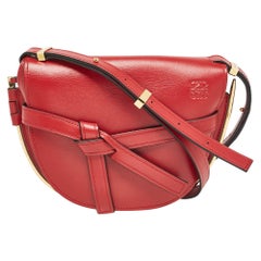 Loewe Red Leather Metal Gate Shoulder Bag