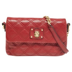 Marc Jacobs Red Quilted  Leather The Small Single Flap Bag