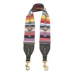 Dior Multicolor Embroidered Canvas Studded Shoulder Bag Strap
