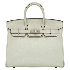 Hermès Gris Neve Togo Leather Silver Finish Birkin 25 Bag