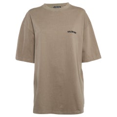 T-shirt Balenciaga beige foncé en tricot de coton L