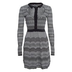 M Missoni Black/White Patterned Knit Mini Dress S