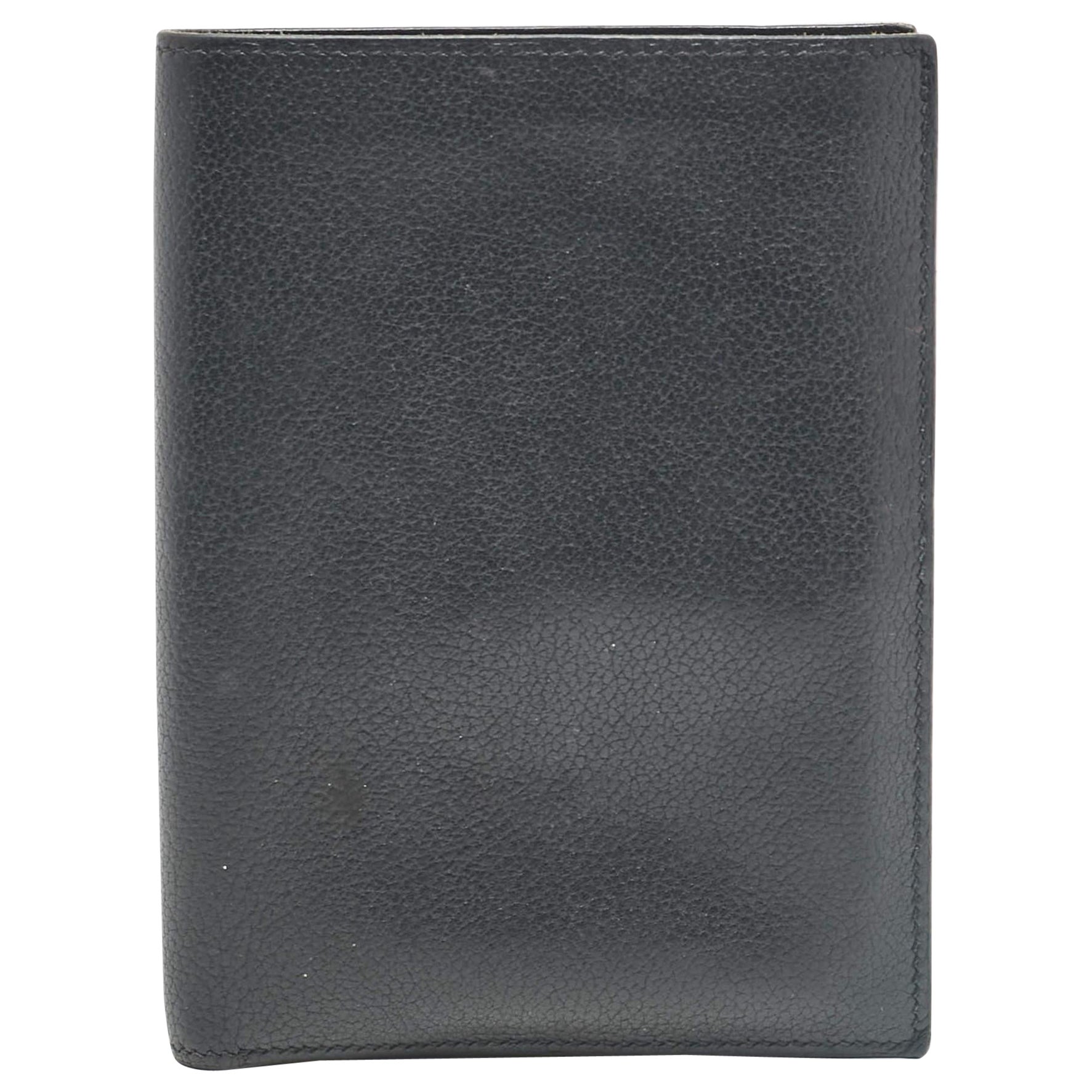 Hermes Noir Evercolor Leather Bifold Wallet