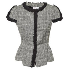 RED Valentino Giacca monocromatica in tweed con volant M.