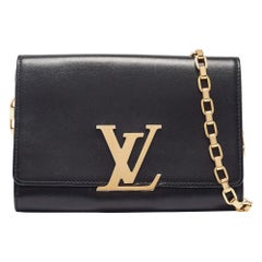 Louis Vuitton Black Leather Chain Louise GM Bag