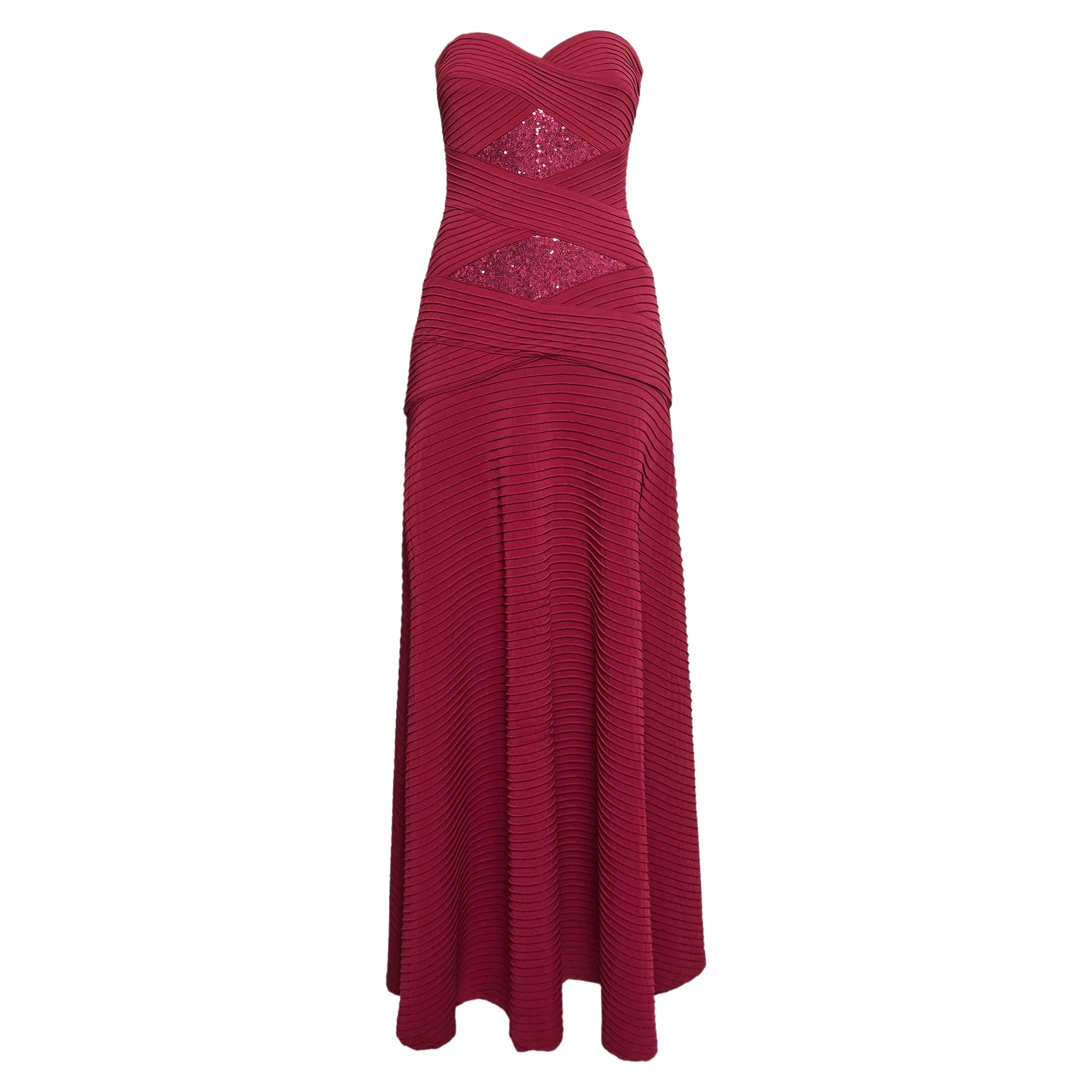 Tadashi Shoji Vestido sin tirantes de jersey rosa con adornos de lentejuelas XS en venta