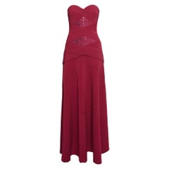 Tadashi Shoji Vestido sin tirantes de jersey rosa con adornos de lentejuelas XS