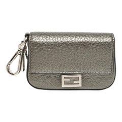 Fendi Grey Leather Nano Baguette Bag Charm