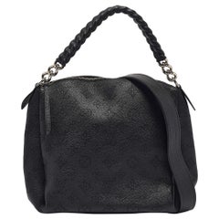 Louis Vuitton Black Monogram Mahina Leather Babylone Chain BB Bag