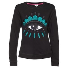 Kenzo Felpa girocollo in cotone con ricamo a occhi neri L.L.A.