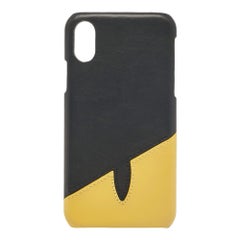 Fendi Black/Yellow Leather iPhone X Cover