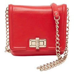Borsa Lanvin Mini Happy Crossbody in pelle rossa